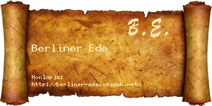 Berliner Ede névjegykártya